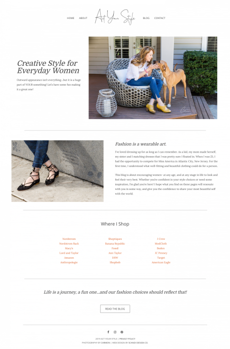Portfolio: Act Your Style Home Page