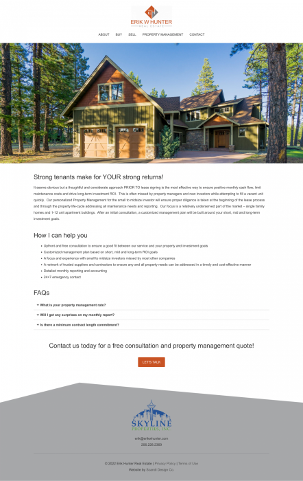 Portfolio: Erik Hunter Real Estate Property Management Page