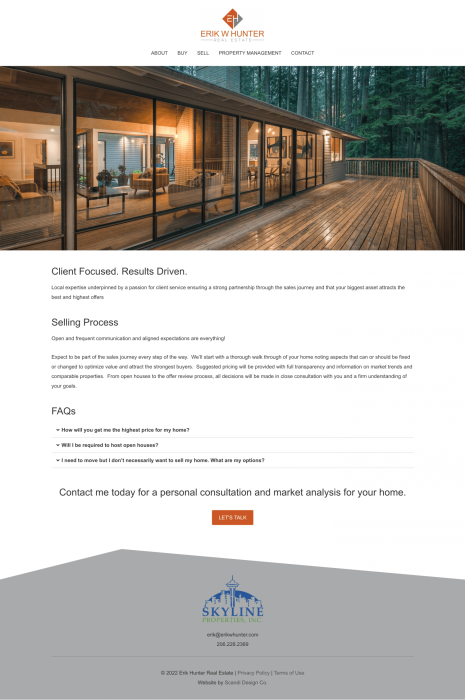 Portfolio: Erik Hunter Real Estate Seller Page