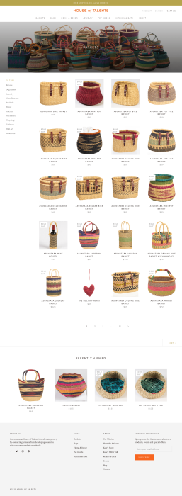 House of Talents Category Page Baskets